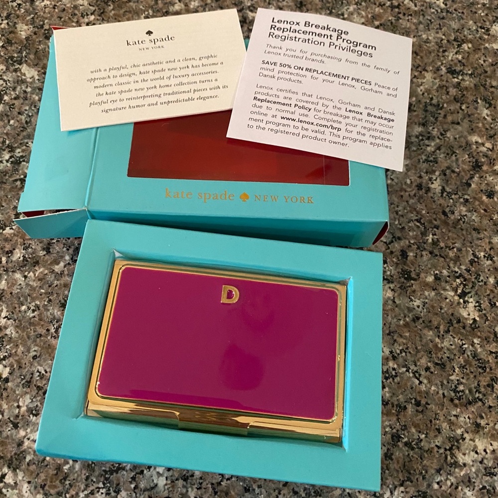 NIB Kate Spade “D” One In A Million Card Holder